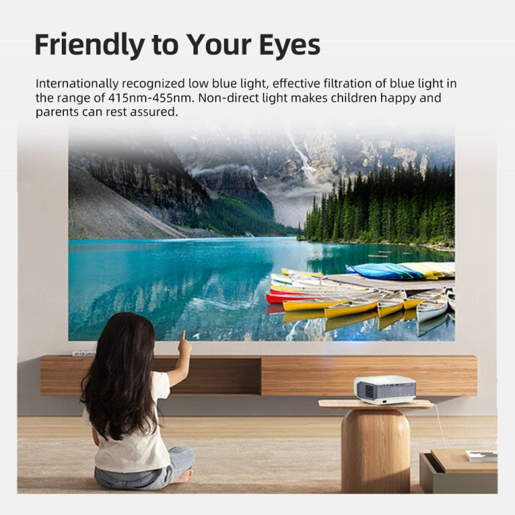AUN A004 Pro 1920 x 1080P 9000Lumen Android 14 Portable LCD Projector, US Plug, UK Plug, EU Plug, AU Plug