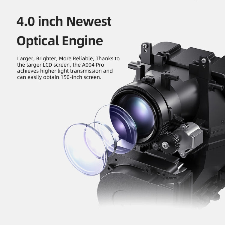 AUN A004 Pro 1920 x 1080P 9000Lumen Android 14 Portable LCD Projector, US Plug, UK Plug, EU Plug, AU Plug