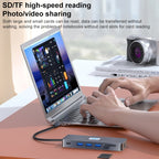 BYL-2411 11 in 1 Type-C HUB Docking Station with 3 x USB3.0, PD100W,  SD/TF, RJ45, Type-C, VGA, HDTV, 3.5mm Jack, BYL-2411