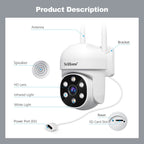 SriHome SH061 2MP 2.4G WiFi AI Humanoid Tracking Infrared Night Vision Camera, EU Plug, US Plug, UK Plug