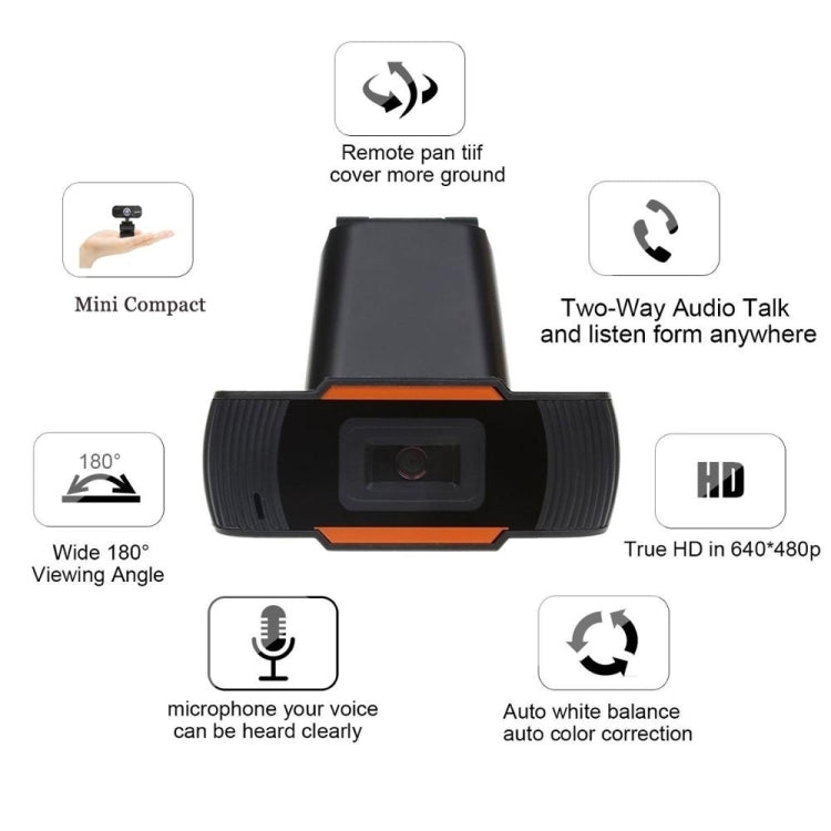 HD Computer Camera Integrated Microphone USB Web Cam, 1080P 25fps, 1080P 30fps