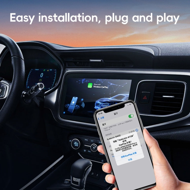 USB, USB-C / Type-C Wired to Wireless Car CarPlay Box Adapter for iPhone