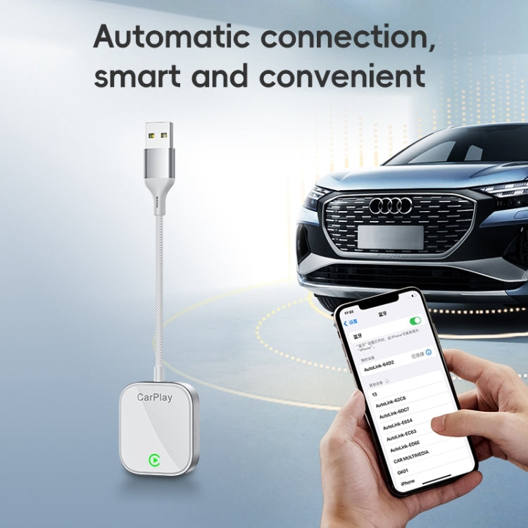 USB, USB-C / Type-C Dual Interface Wired to Wireless Car CarPlay Box Adapter for iPhone