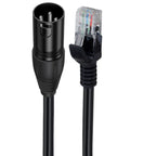 Network Extension Cable for DMX-CON Controller Series, Length: 30cm, XLR 3 Pin Male to RJ45 Male, XLR 3 Pin Female to RJ45 Male