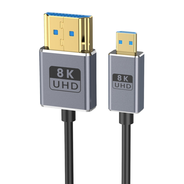 30cm Coaxial Micro HDMI to HDMI 8K UHD 48Gbps Video Connection Cable, 30cm Right Elbow, 30cm Straight Head, 30cm Left Elbow