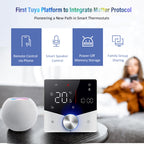 WiFi Smart Home LED Thermostat with Matter, BHT-009GALW-MT Water Heating, BHT-009GBLW-MT Electric Heating, BHT-009GCLW-MT Boiler Heating