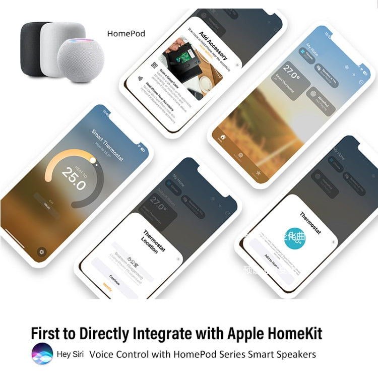 WiFi Smart Home LED Thermostat with Matter, BHT-009GALW-MT Water Heating, BHT-009GBLW-MT Electric Heating, BHT-009GCLW-MT Boiler Heating