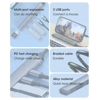 2 Type-C, 3 USB Multifunctional HUB Docking Station, 2 Type-C, 3 USB