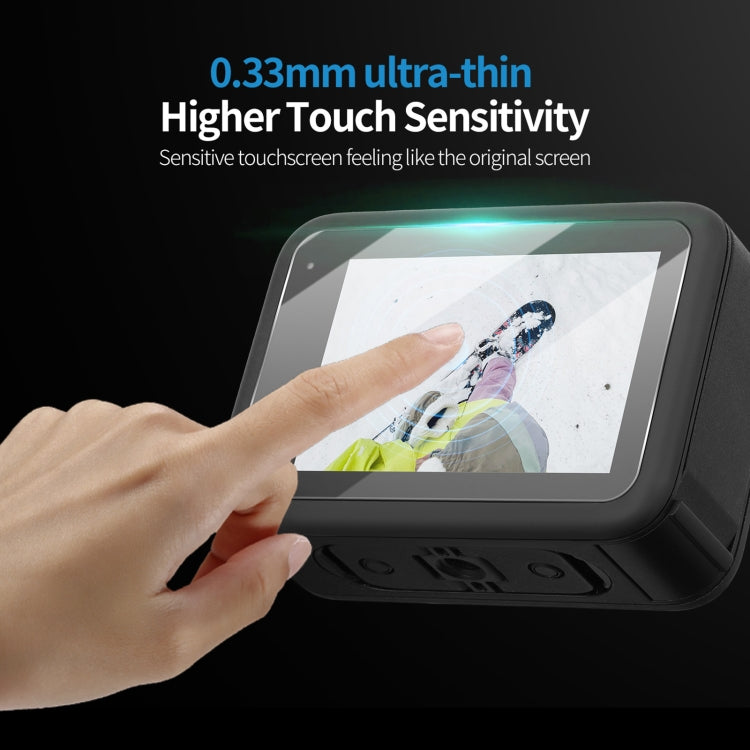For GoPro HERO13 Black Sunnylife 3 in 1 Lens Protector Front and Rear Screen Tempered Glass Films, 1 + 1 + 1 Sets, 2 + 2 + 2 Sets