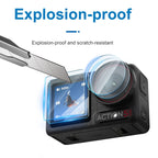 STARTRC 3 in 1 Lens Protector Front and Rear Screen Tempered Glass Films, For DJI Osmo Action 5 Pro