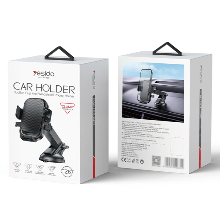 Yesido C267 Suction Cup Gravity Clamp Car Phone Holder, C267