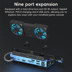 YCE-V279 10 in 1 USB-C Gaming Dock Station Hard Disk Enclosure with Detachable Fan, 10 in 1