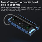YCE-V279 10 in 1 USB-C Gaming Dock Station Hard Disk Enclosure with Detachable Fan, 10 in 1