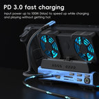 YCE-V279A 9 in 1 USB-C Gaming Dock Station with Detachable Fan, 9 in 1