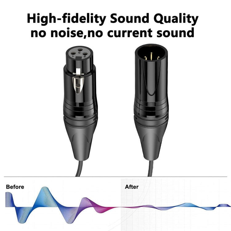 Audio Microphone Balanced Shielded Coiled Pure Copper Cable, Length: 0.5m, XLR 3 Pin Male to XLR 3 Pin Female
