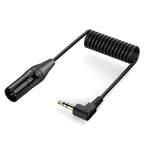 Gold Plated Connector Copper Core Right Angle Coiled Audio Cable, Length: 0.5m, 3.5mm to XLR Male, 3.5mm to XLR Female