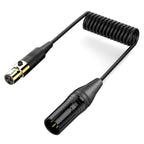 Audio Mixer Mini Microphone Coiled Audio Cable, Length: 0.5m, Mini XLR Female to XLR Male, Mini XLR Female to XLR Female