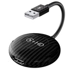 USB and HDMI Wired to Wireless CarPlay Auto Adapter, USB + HDMI Round