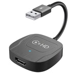 USB and HDMI Wired to Wireless CarPlay Auto Adapter, USB + HDMI Square