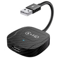 USB and HDMI Wired to Wireless CarPlay Auto Adapter, USB + HDMI Square