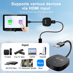 USB and HDMI Wired to Wireless CarPlay Auto Adapter, USB + HDMI Square