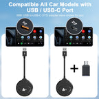 USB Interface Wired to Wireless CarPlay Auto Adapter for Android, USB Round