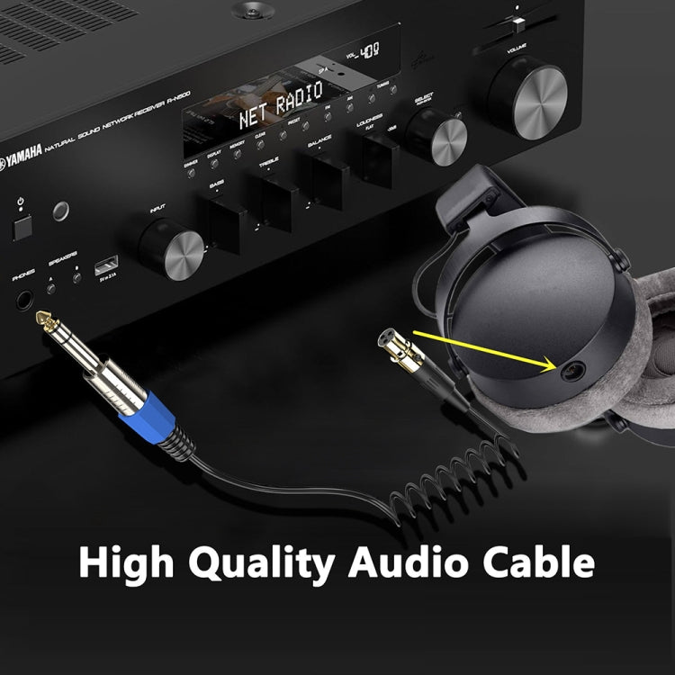 Stereo Microphone Aux Audio Cable Coiled Adapter Cable, Length: 0.5m, Mini 3 Pin XLR to 6.35mm, Mini 4 Pin XLR to 6.35mm