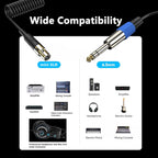 Stereo Microphone Aux Audio Cable Coiled Adapter Cable, Length: 0.5m, Mini 3 Pin XLR to 6.35mm, Mini 4 Pin XLR to 6.35mm