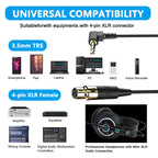 PC Camera Microphone Coiled Stereo Audio Adapter Cable, Length: 0.5m, Mini 3 Pin XLR Female to 3.5mm TRS, Mini 4 Pin XLR Female to 3.5mm TRS