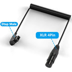 Camera Monitor Power Supply Cable Coiled Adapter Cable, Length: 1.5m, D-Tap to XLR 4 Pin