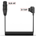 Camera Monitor Power Supply Cable Coiled Adapter Cable, Length: 1.5m, D-Tap to XLR 4 Pin
