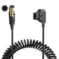 Camera Monitor Power Coiled Adapter Cable, Length: 1.5m, D-Tap to Mini XLR 4 Pin Female