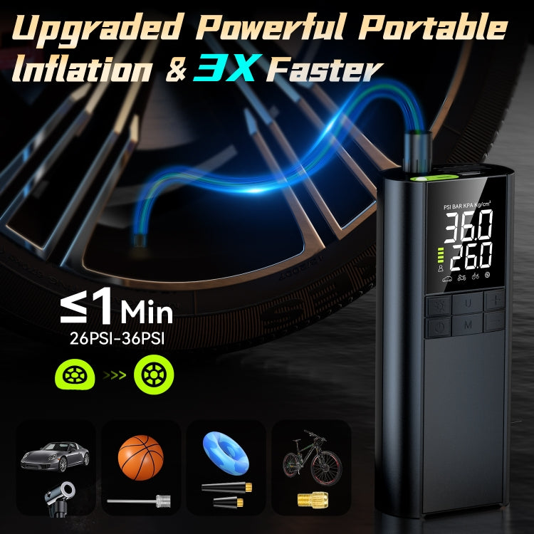 T8 Car Digital Display Portable Smart Electric Wireless Air Pump, T8