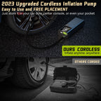 T8 Car Digital Display Portable Smart Electric Wireless Air Pump, T8