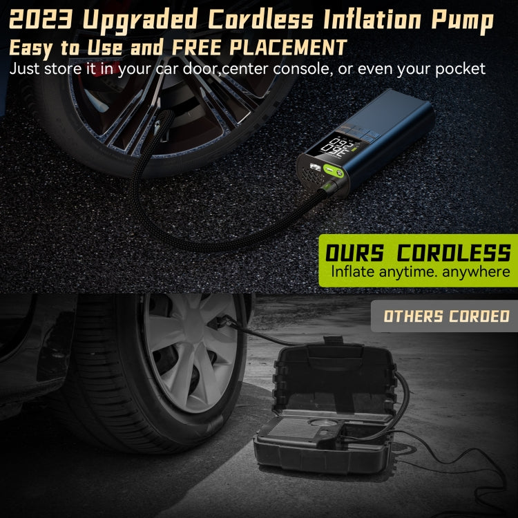 T8 Car Digital Display Portable Smart Electric Wireless Air Pump, T8