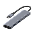 ADS-336 5 in 1 4K 60Hz HDMI, 2 x USB-C / Type-C, 2 x USB Multi-function HUB Expander, 5 in 1 (Dark Grey)