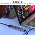 ADS-336 5 in 1 4K 60Hz HDMI, 2 x USB-C / Type-C, 2 x USB Multi-function HUB Expander, 5 in 1 (Dark Grey)