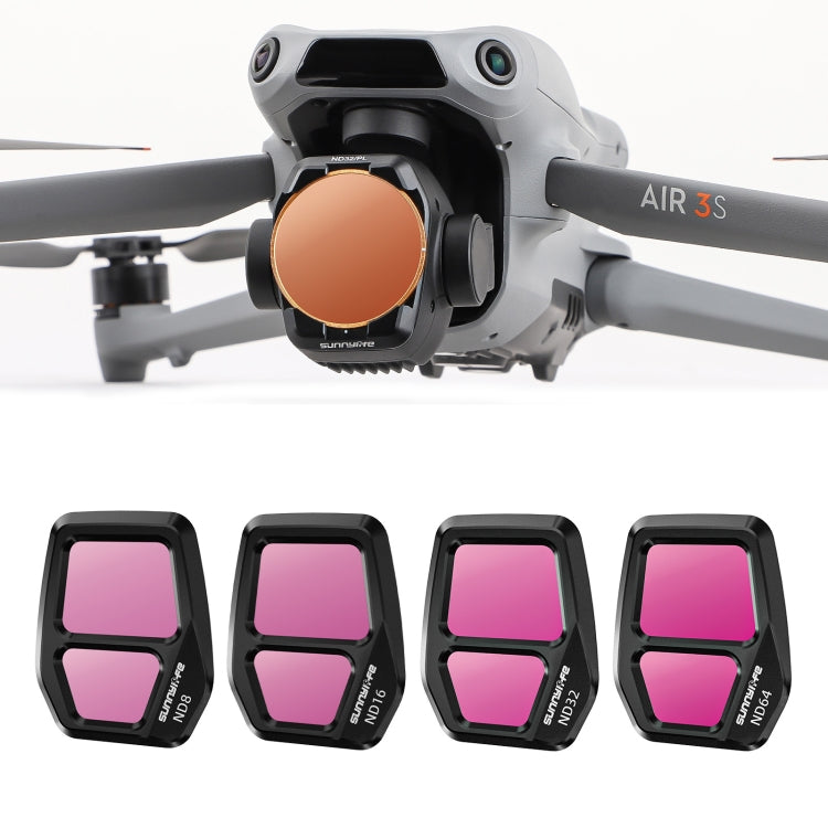 For DJI Air 3S Sunnylife Camera Lens Filter, MCUV, ND8, ND16, ND32, ND64, CPL, ND8PL, ND16PL, ND32PL, ND64PL, 3 in 1 CPL ND8 ND16, 4 in 1 ND8-64, 4 in 1 ND8-64PL, 4 in 1 UV CPL ND32 ND64, 6 in 1 UV CPL ND8-64