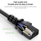 EU Plug Computer PC Power Cord 3 Pin Cable, 1.5m x 1.5, 3m x 1.5, 5m x 1.5