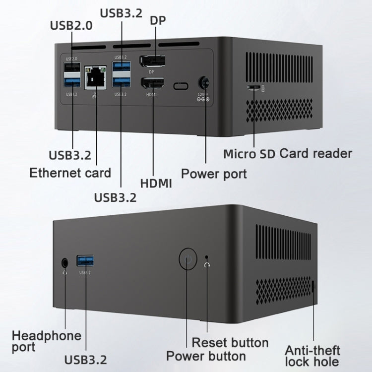 Jumper N305Hi Mini PC, Intel Alder Lake-N i3-N305 Octa-core 3.8GHz, RAM: 16GB, ROM: 512GB(EU Plug), Jumper N305Hi