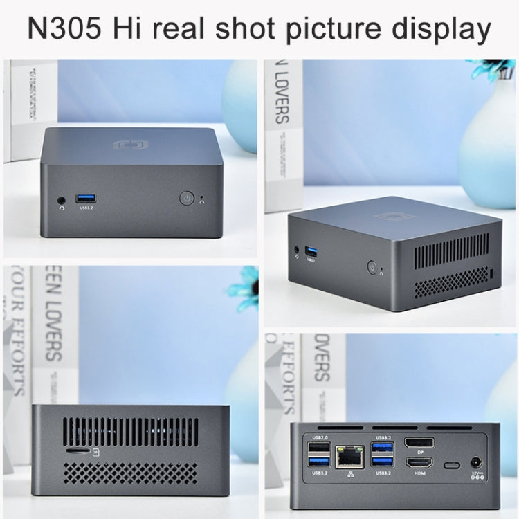 Jumper N305Hi Mini PC, Intel Alder Lake-N i3-N305 Octa-core 3.8GHz, RAM: 16GB, ROM: 512GB(EU Plug), Jumper N305Hi