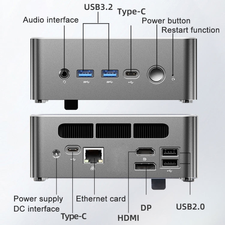 Jumper i5H Mini PC, Intel Alder Lake-N i5-12450H Octa-core 4.4GHz, RAM: 16GB, ROM: 512GB(EU Plug), Jumper i5H