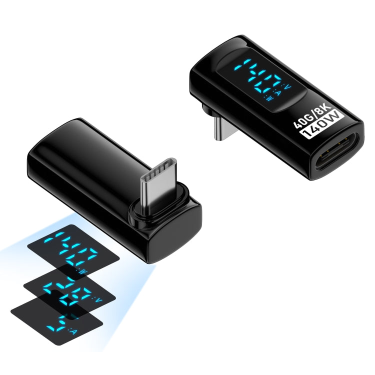 PD 140W Type-C / USB-C to Type-C / USB-C Digital Display Stereo Bend Adapter, Stereo Bend