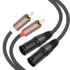 2 RCA Male to 2 XLR Male Audio Balance Cable, 1.5m, 3m