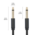 6.35mm 1/4 TRS Male to Male Electric Guitar Audio Cable, 3m, 5m