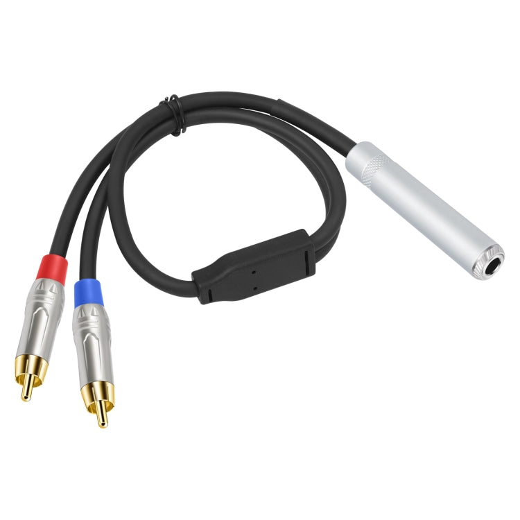 6.35mm 1/4 TRS Stereo Female to Dual RCA Male Y-type Audio Cable, 6.35mm F to 2 RCA