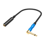 6.35mm 1/4 TRS Male Mono Elbow to Female Electric Guitar Audio Cable, 0.3m, 1m, 1.8m