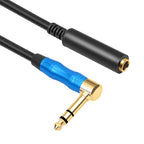 6.35mm 1/4 TRS Male Stereo Elbow to Female Electric Guitar Audio Cable, 0.3m, 1m, 1.8m