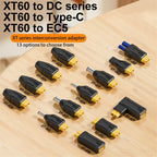 Interchange Adapter, XT-001 XT60 to 5525, XT-002 Type-C to XT60 20V, XT-003 XT60 to EC5, XT-004 XT60 to 7.9x0.9, XT-005 XT60 to 5.5x2.1, XT-006 XT60 to 7.9x0.9, XT-007 XT60 to 7.4x0.6, XT-008 XT60 to 5.5x2.5, XT-009 XT60 Male to XT60 Male              ...