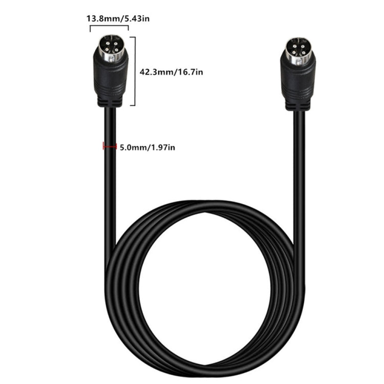 MD DIN 4 Pin Male to Male AC/DC Power Audio Adapter Cable, 0.5m, 1m, 1.5m, 3m, 5m